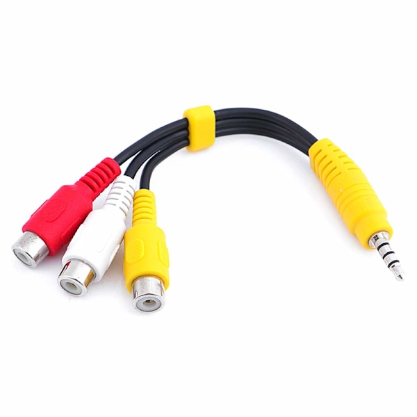 Komponentadapterkabel, 3,5 mm till 3 RCA AV-ingång Adapter CBF