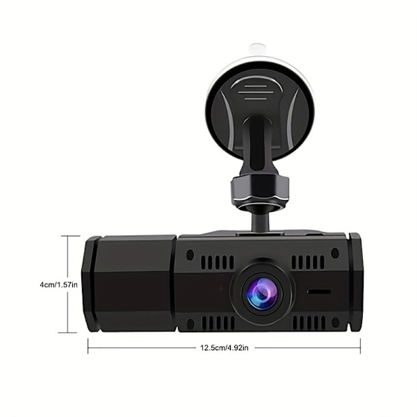 Kaksoiskojelaudan kamera, FHD 1080P etu- ja sisäpuolen kaksoiskamerat IR-yönäkö kojelautakamera