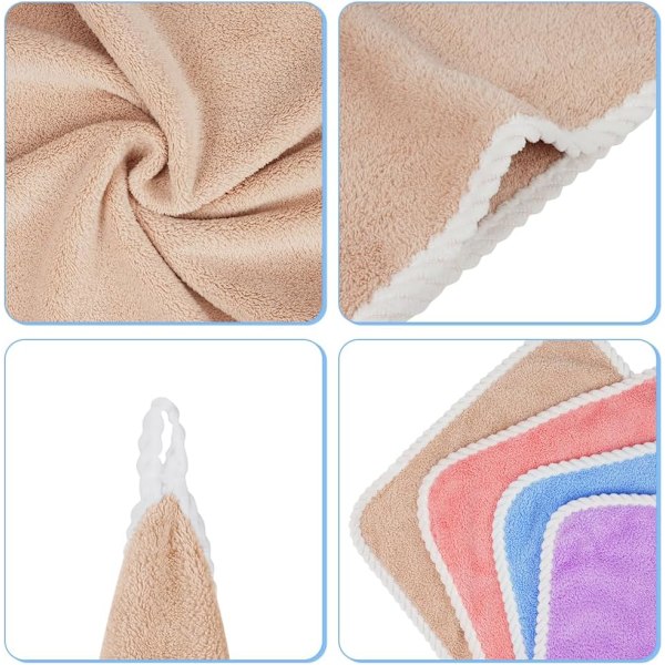 Baby Washcloths, 6-Pack Coral Fleece Face Towels, Reusable and Washable Mini Wipes