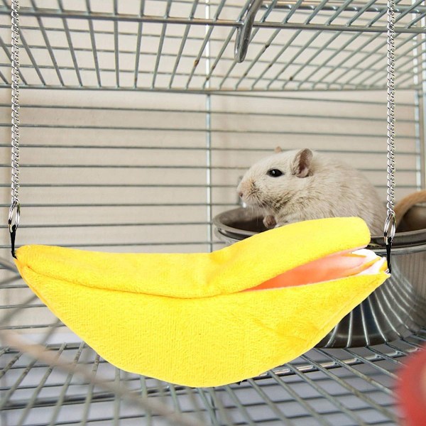 Bananformet hængekøje til hamster, kæledyr, varm hængekøje, burtilbehør, mus, KLB