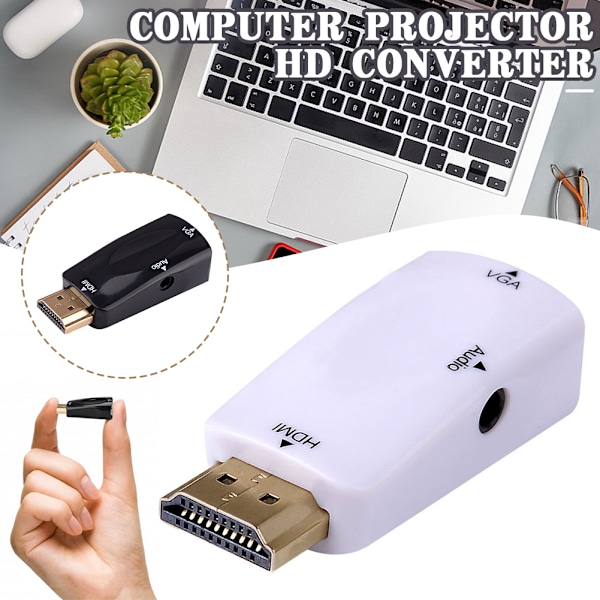 HDMI-kompatibel hann til VGA hunn adapter Mobil skjermspeilmottaker for projektormonitorer