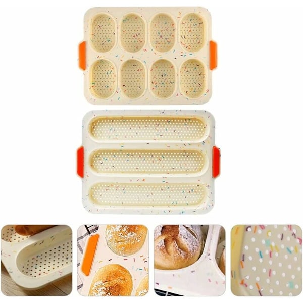 2 stk. Non-Stick Silikon Bageplade Fransk Brød Bageplade Silikon Brødmold Cookies Toast Mold Plade til Bageovn Køkken Kage Formning