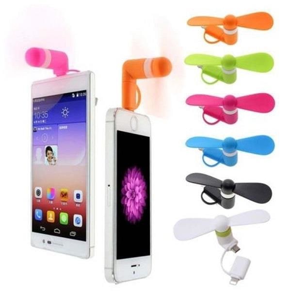 Mobiilifläkt: Micro USB/Lightning, Hiljainen & Kompakti