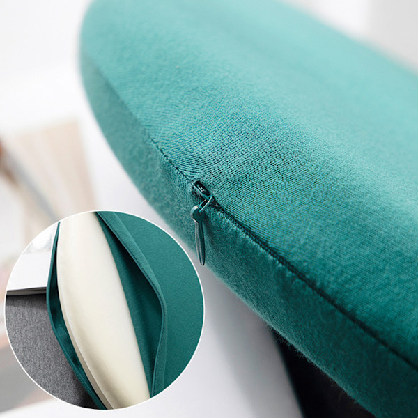 Rund Memory Foam-kudde Bekväm Ventilerande Vadderat Överdrag Tvättbar Matta För Hem Sovrum Vardagsrum Mörkgrön