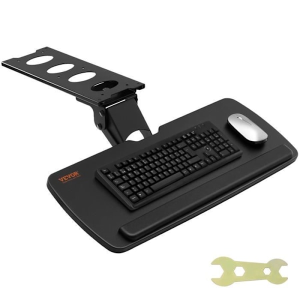 Tastaturstøtte - VEVOR - Udtrækkelig tastatur- og musebakke Udtrækkelig tastatur-musebakke under skrivebordet 63,5x25cm