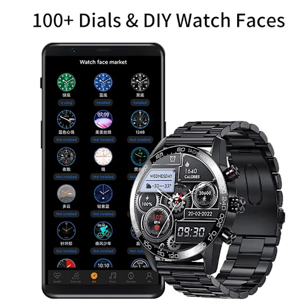 LIGE Smarture til mænd Smart Watch Bluetooth Opkald Smartwatch Mode Business Ur Nyt Smartband Mand Reloj 360 360