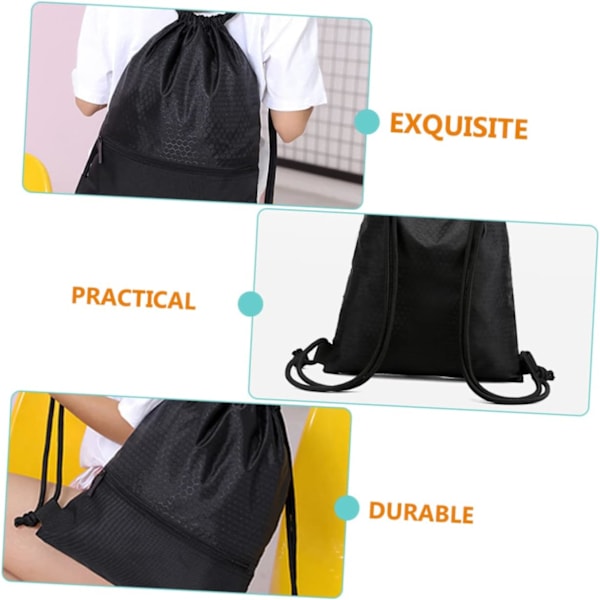 2 stk Sports Drawstring Bag Trekksekk Gym Trekksekk Basketball Bag Stor Trekksekk Trekksekk Ryggsekk Menn Gym Bag Ryggsekk Fitness Vann