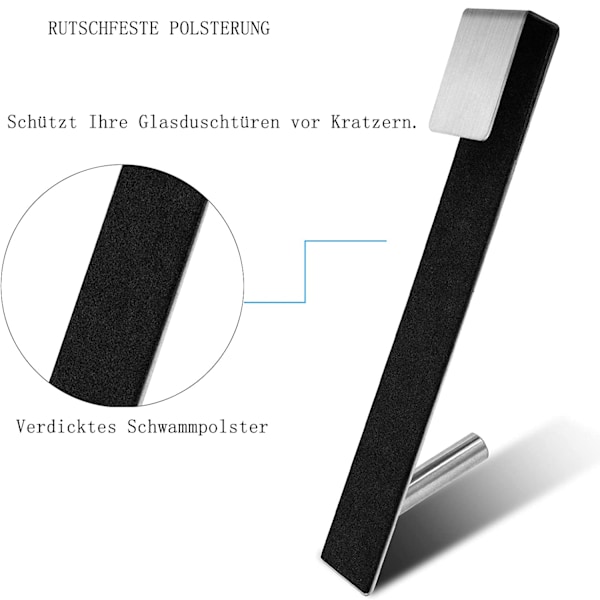 Brusere, sæt med 2 kroge til bruservæg uden boring med skum beskyttelse, håndklæde kroge i rustfrit stål, brusere holder til håndklæde,