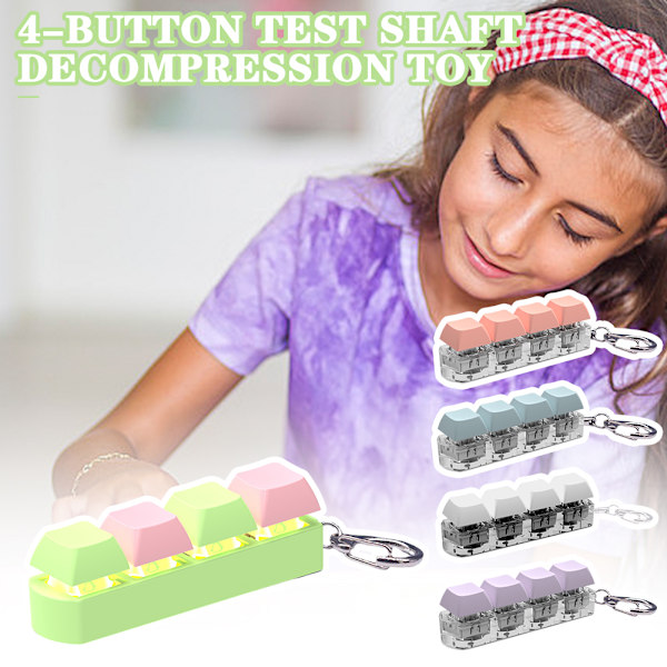 Tastatur med 4 taster Fidget Leke For Stresslindring Lett Dekompresjonsleketøy For Gutter Jenter Kvinner Menn