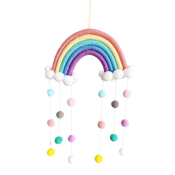 Rainbow Gobeläng Moln Hängande Dekoration Prydnad för Babyrum Barnrum