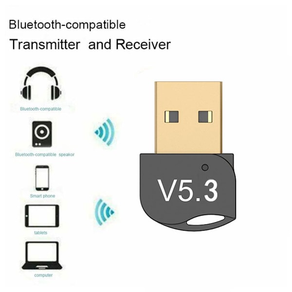 PULMCheerger Bluetooth 5.3 EDR USB-sovitin PC-vastaanottimelle - Tra blackA one-size
