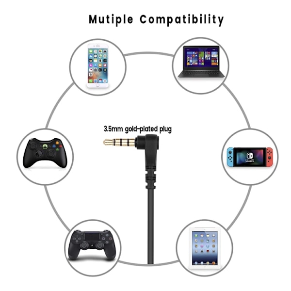 Ljudkabel 8-Pin till Steelseries Arctis 3/5/7 - Svart