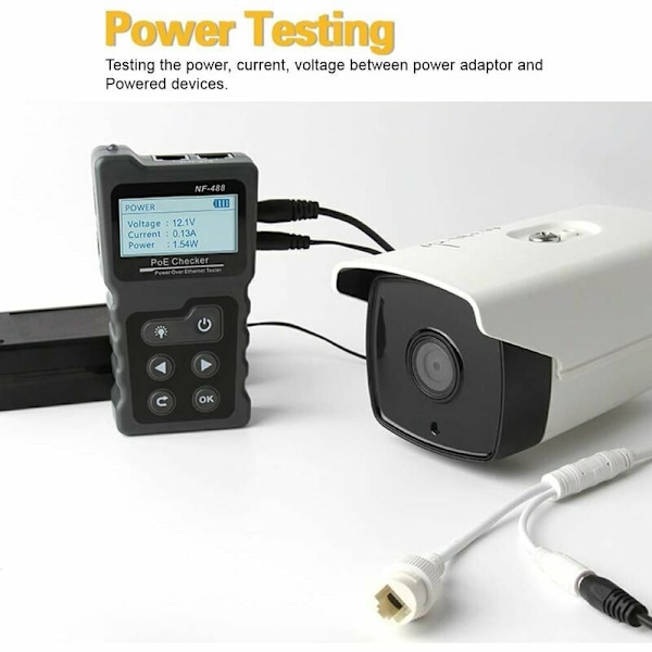 Kabeltester Nettverk Kabeltester RJ45 Patch Kabeltester LAN Nettverkstester Linjetester Ethernet Nettverkskabeltester PoE Checker
