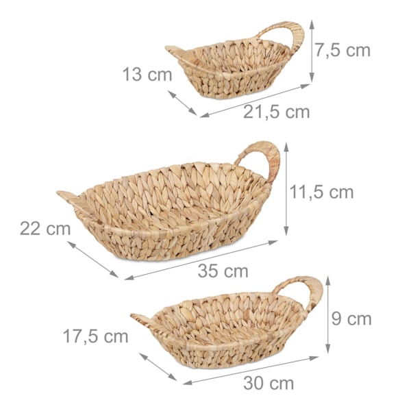 3x Förvaringskorgar Vattenhyacint