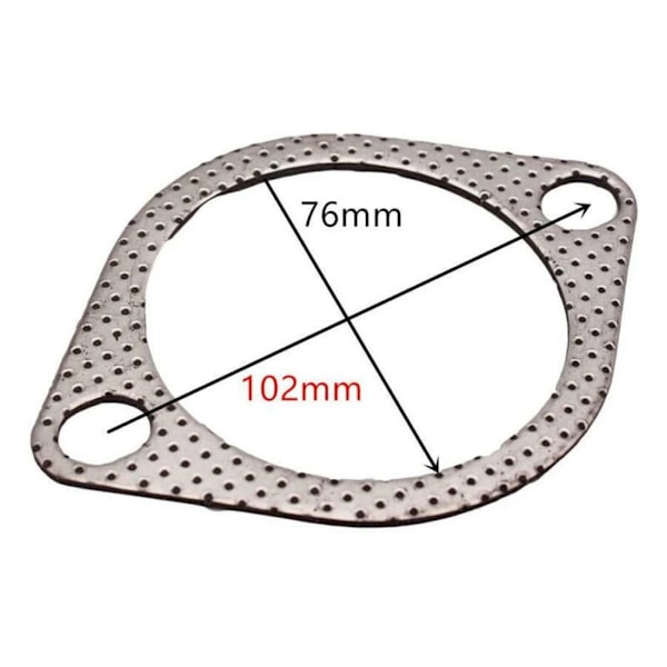 2x Bil Sølv Eksospakning 2 Bolter 3 Tommer Diameter Nedrør Metall Flere Lag Forsterket 76mm For Nissan, For Mitsubishi, Del