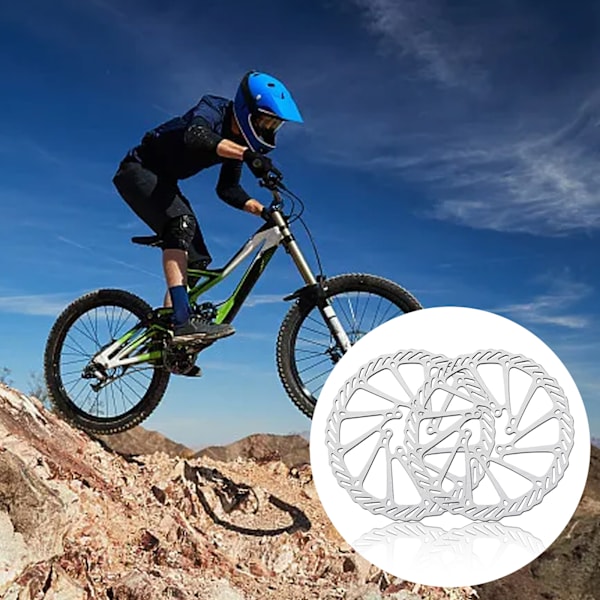 Cykelskivebremseskive 160 mm, 2-pak cykelrotor i rustfrit stål med 12 skruer, egnet til de fleste cykler, landevejscykler, mountainbikes, BMX
