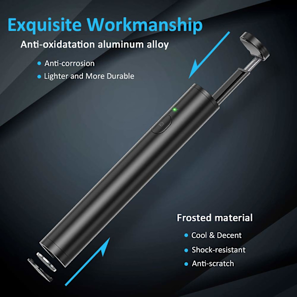 Selfie Stick-stativ, alt-i-ett udtrækkelig Bluetooth Selfie Stick med trådløs fjernbetjening til iPhone Xs/Xs Max/XR/X/8, Galaxy S10/9/8/Note,