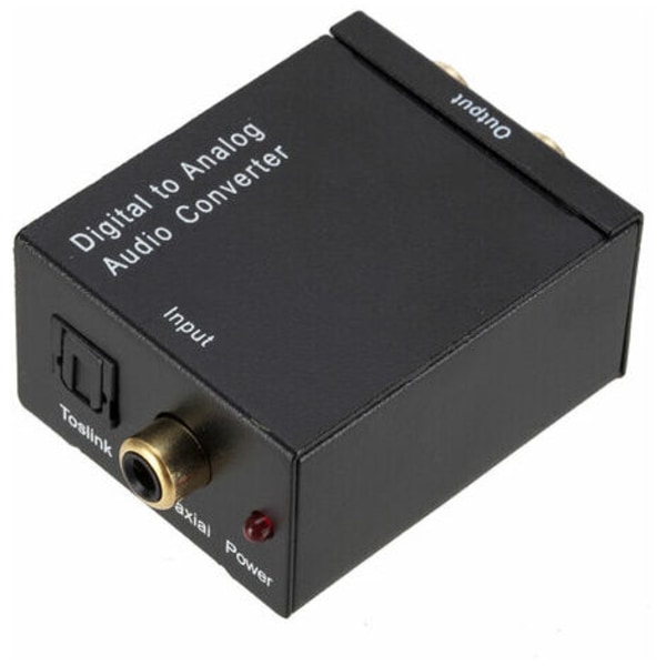Digital til analog lydkonverterer Optisk til RCA lydkoblingsboks Toslink koaksial AV-velgerboks, svart