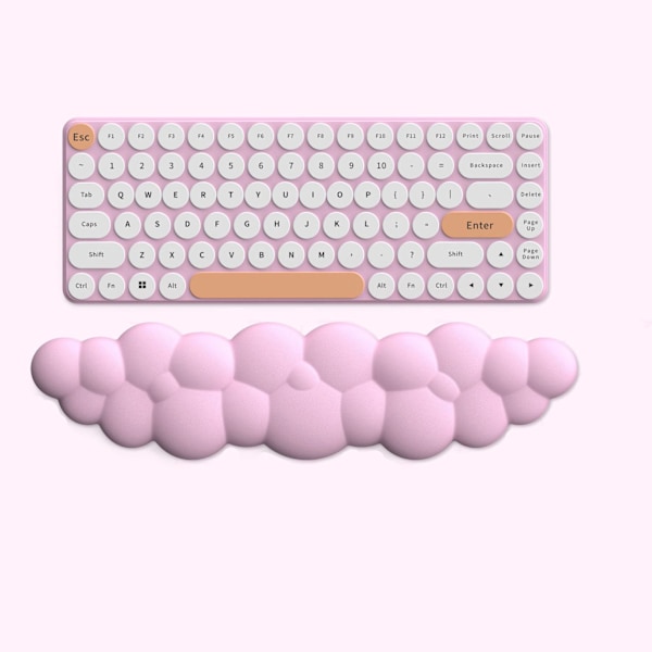 Skyformet håndledsstøtte til tastatur, ergonomisk håndledsstøtte i memoryskum, pink