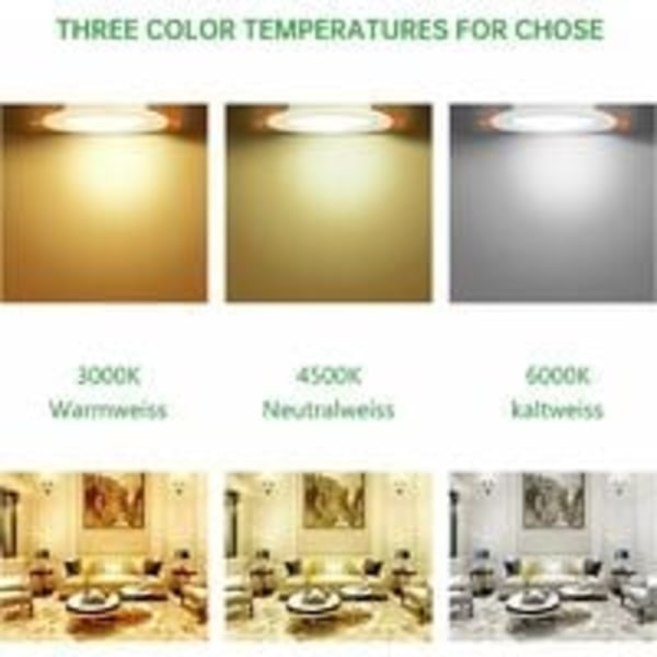LED Indbygget Spotlight Ekstra Fladt 7W Svarende til 70W Glødepære Rund Ultra Slim Kold Hvid 6000K 230V Indbygget Loftlampe til Badeværelse