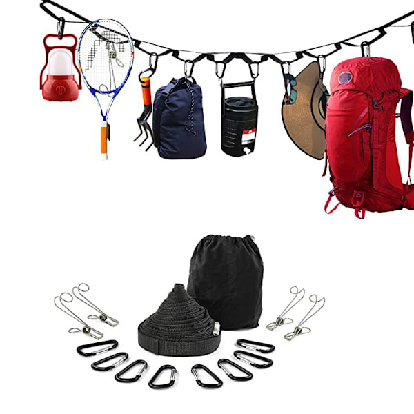 Utomhustält Förvaring Lanyard Camping Klädlina Vildmark