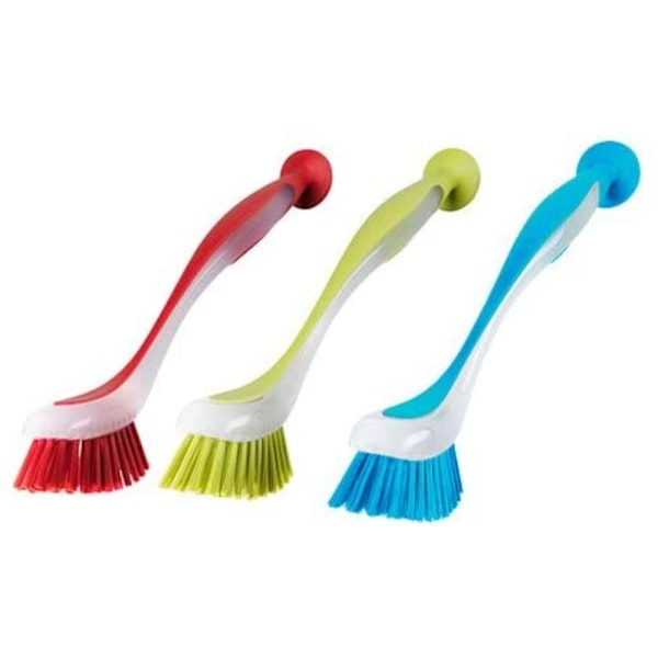 Plastdiskborste med sugekop, 3-pak | Diskborstar til rengøring af vask, opvask, gryder