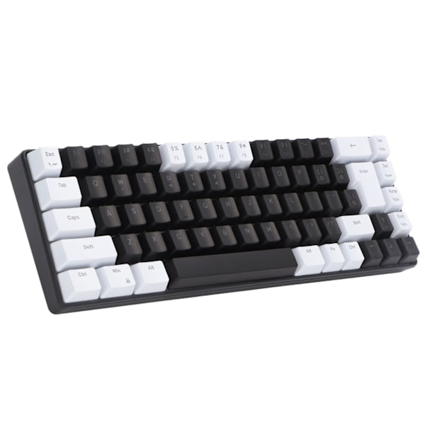 Membran Gaming Tastatur 68 taster RGB Baggrundsbelyst Ergonomisk USB-interface Computertastatur til Win System Office Familie Hvid Sort