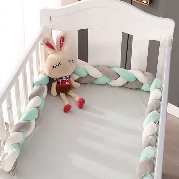 200 cm sengeorm flettet, knutepute flettet sengekant baby seng bomullsknutepute sengerull ammekpute dekorativ pute sengepute sofa
