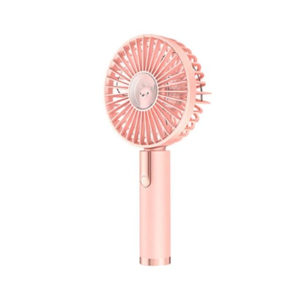 Bærbar ventilator med stativ - Genopladelig - Pink