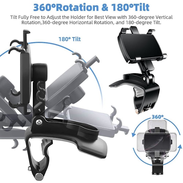 360° Rotterbar Telefonholder for Sykkel, iPhone Xiaomi, MTB, Moto, Motorsykkel Stativ Brakett Sklisikker Sykling 2X