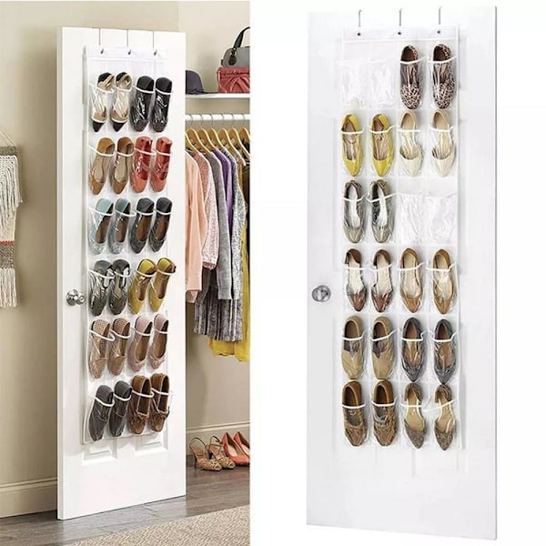 24 compartments, hanging shelf, shoe rack, hanging organizer, shoe