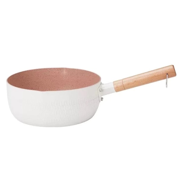 18 cm uten lokk Kok øyeblikkelig nudler Non-Stick Pan Baby Pan Maifan Stone Liten melkepanne (Hvit)