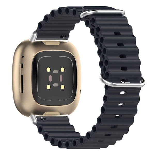 Fitbit Sense 2 / Versa 4 / 3 klokkearmbånd i oceanbandsstil - Midnattsvart