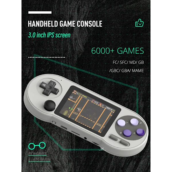 DATA FROG SF2000 Bærbar håndholdt spillekonsol 3 tommer IPS Retro spillekonsoller Indbyggede 6000 spil Retro videospil til bar