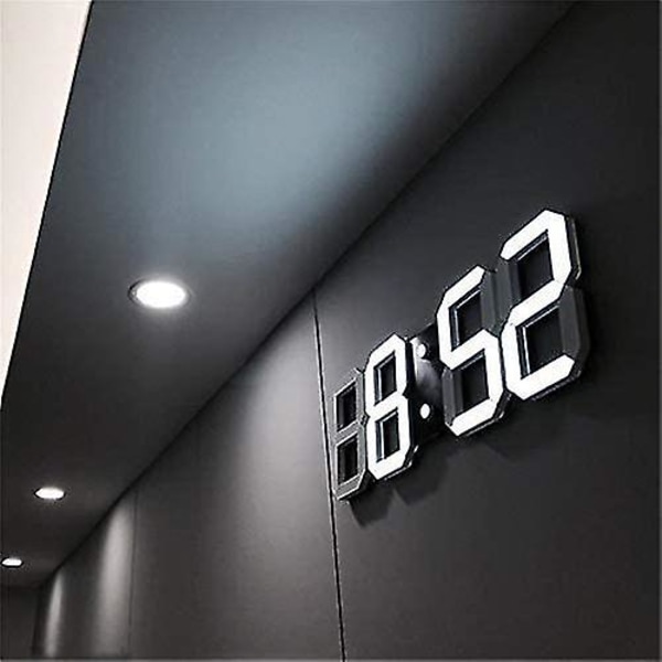 14,8' LED-klocka, Fjärrkontroll med Flera Funktioner, Automatisk Ljusstyrka Stor Digital Väggklocka