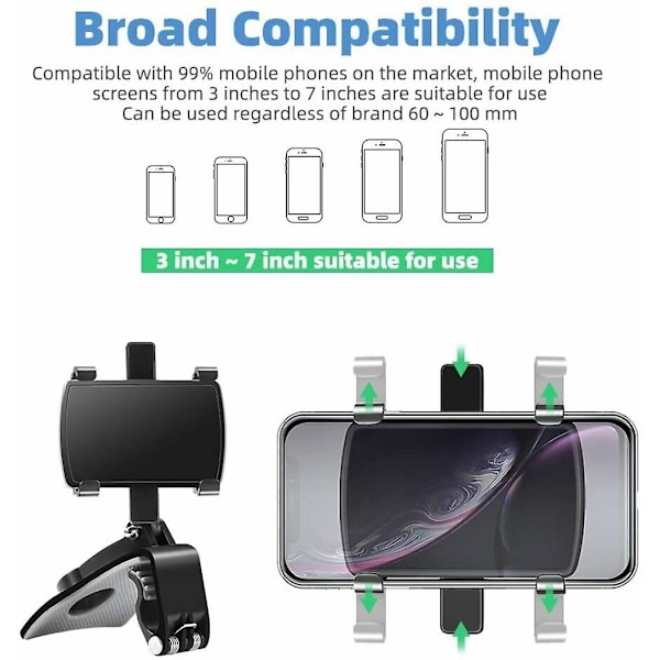 360° Rotterbar Telefonholder for Sykkel, iPhone Xiaomi, MTB, Moto, Motorsykkel Stativ Brakett Sklisikker Sykling 2X