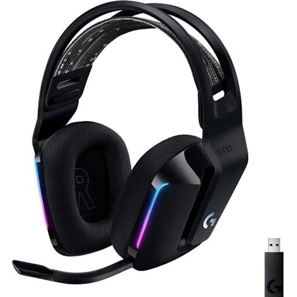 Gamingheadset - Trådlöst - LOGITECH G - G733 LIGHTSPEED - Svart