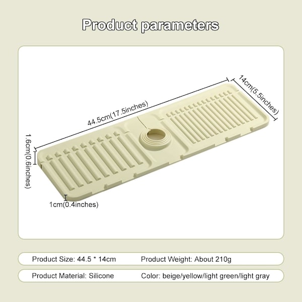 Silikonsil för diskhoavlopp - Snabbtorkande stensilbricka, diskho- och badrumsskydd (gul)