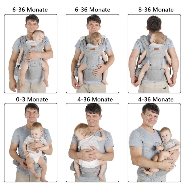 Baby bæresele mavebærer 3,5-20 kg til nyfødte 6 i 1 ergonomisk baby bæresele KLB