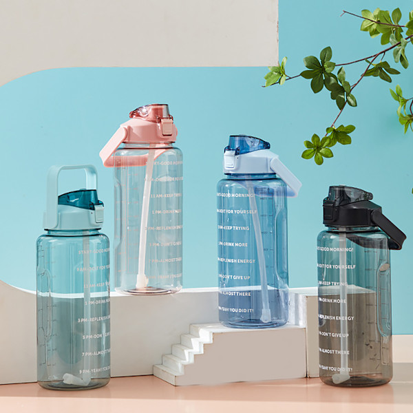 2000 ml Muistutus juomavesikuppi, urheiluvesikuppi, vesi
