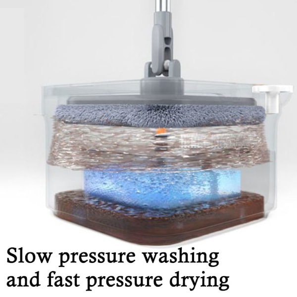 Integrated Flat Mop with Bucket Hangable Design Rotating Wash Mop for Living Room