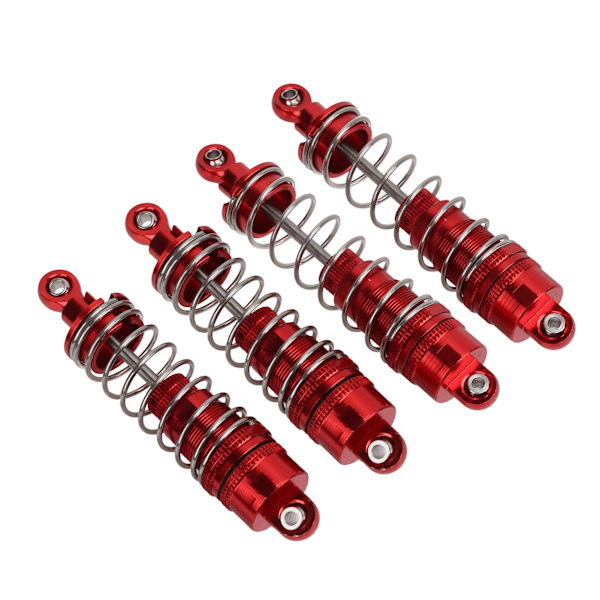 4ST Metall Stötdämpare för WLtoys 104001 1/10 RC Bil Uppgraderingstillbehör Röd