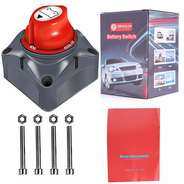 Batteri Hovedafbryder 12V/24V - Batteri Afbryder - Hoved Batteri Isolator Afbryder Bilbatteri Kill Switch Tilbehør til RV Yacht Båd