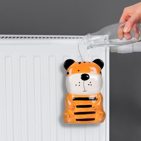 Sød tiger luftfugter i keramik til børneværelset, hænges på radiator