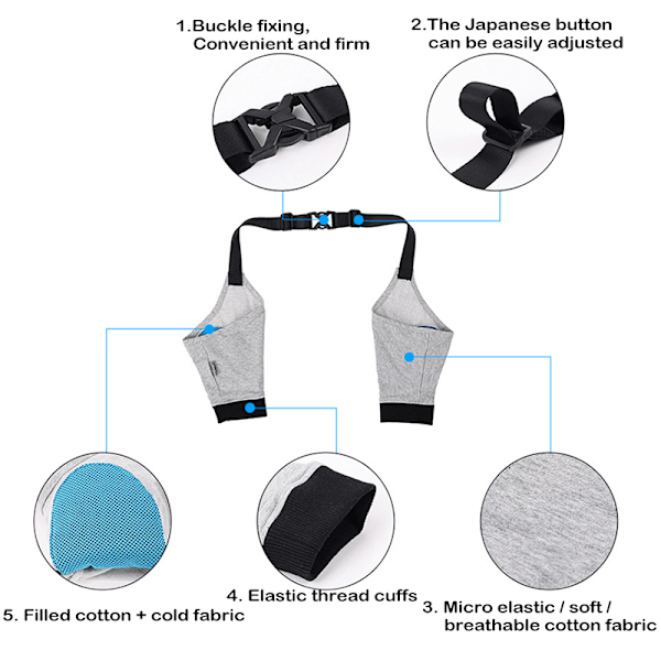 Elbow Support Protector Mjukt Andningsbart Smärtlindring Axelstöd Armbågsskydd Kuddar för Hundarmbåge Grå