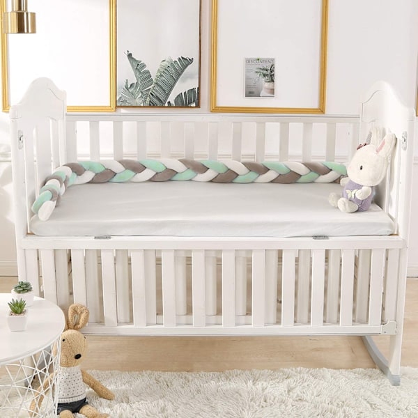 200 cm sengeorm flettet, knutepute flettet sengekant baby seng bomullsknutepute sengerull ammekpute dekorativ pute sengepute sofa