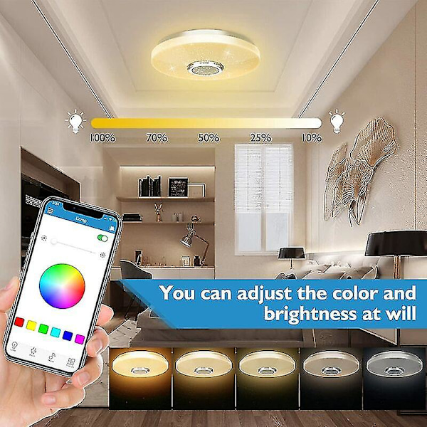 36W LED-kattovalaisin Bluetooth-kaiuttimella, älykäs sovellusohjauksella