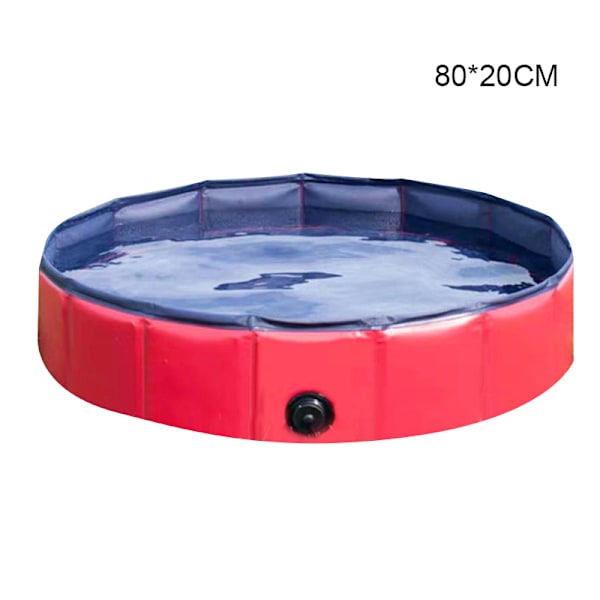 Hopfällbar hundpool för husdjur, hopfällbar pool för hundar, husdjur, badkar, PVC barnpool för hundar, katter och barn, röd