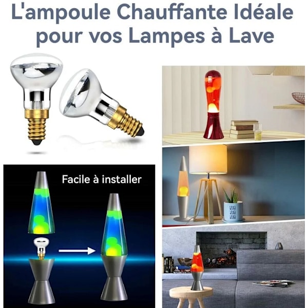 Lava Lampe 25W E14 R39 Varmt Hvid Reflektor Pære SES Lille Edison