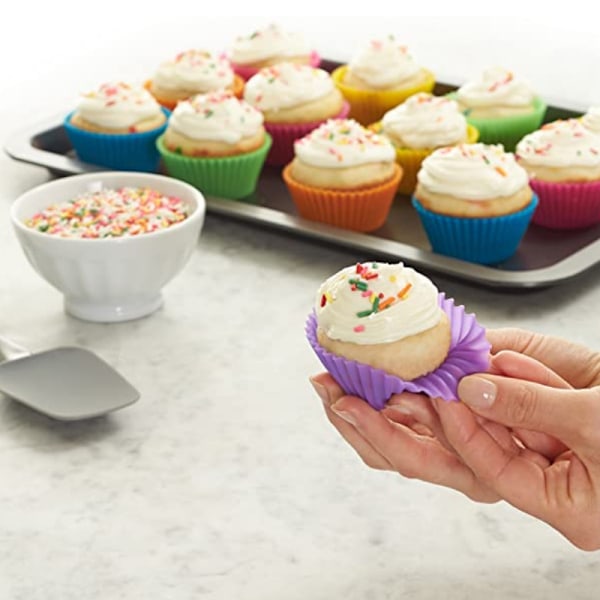 24 stk 7 cm silikon muffinsformer silikonform kakeform silikonform